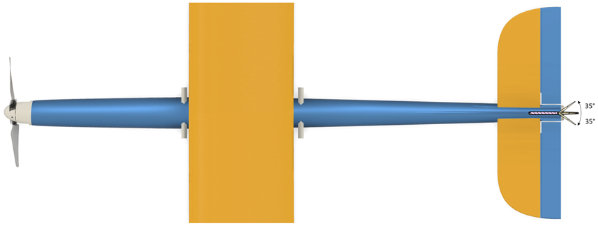 A blue and yellow pipe Description automatically generated