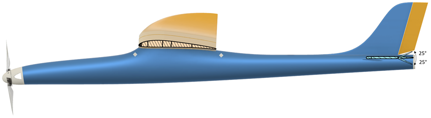 A blue pipe with a yellow fin Description automatically generated